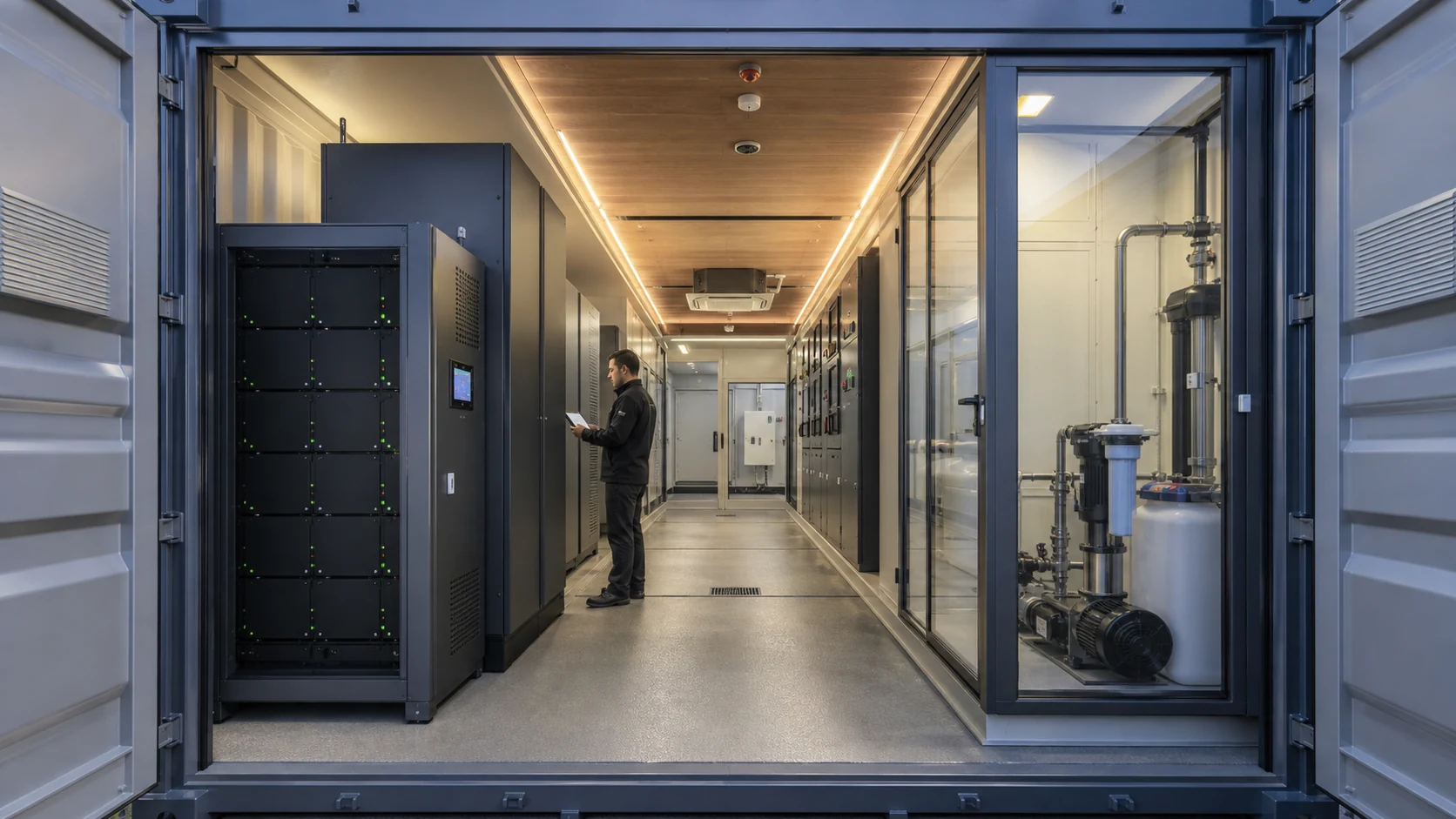 Внутрішній сервісний коридор M-Hub з окремими енергетичною, водною та керуючою зонами